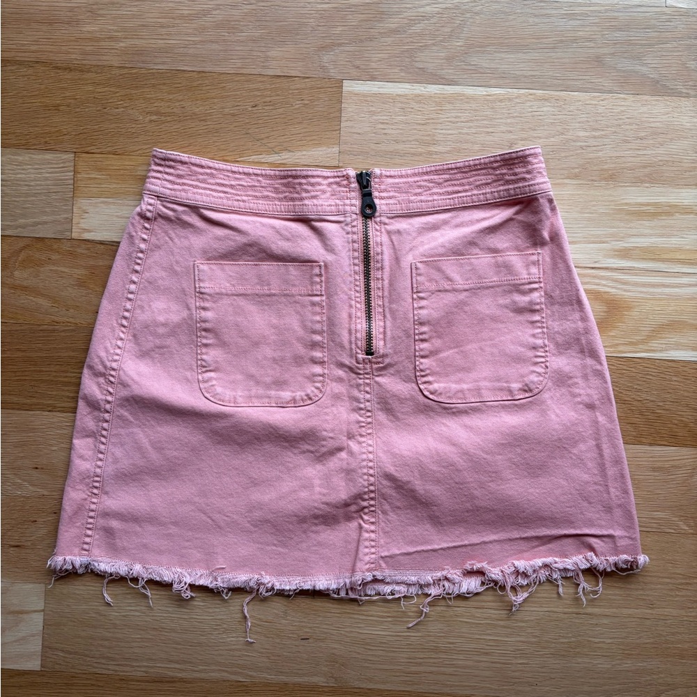 Madewell Coral Denim Skirt